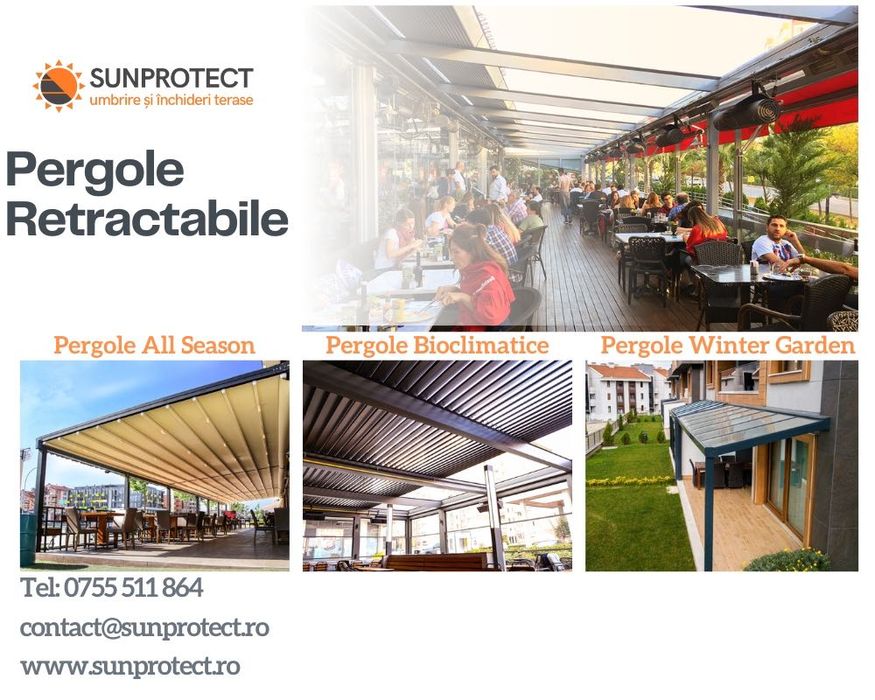Pergole Retractabile Bioclimatice, All Season, Winter Garden.