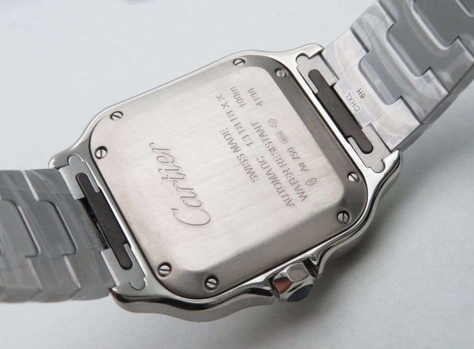 Cartier Santos de Cartier 35mm Дамски - Диамантен Безел - Бял Циферблат - QC Снимки