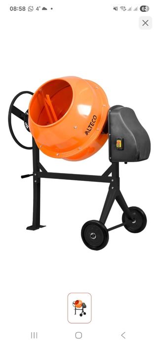 электрическая бетономешалка (гравитационного типа), бренд ALTECO