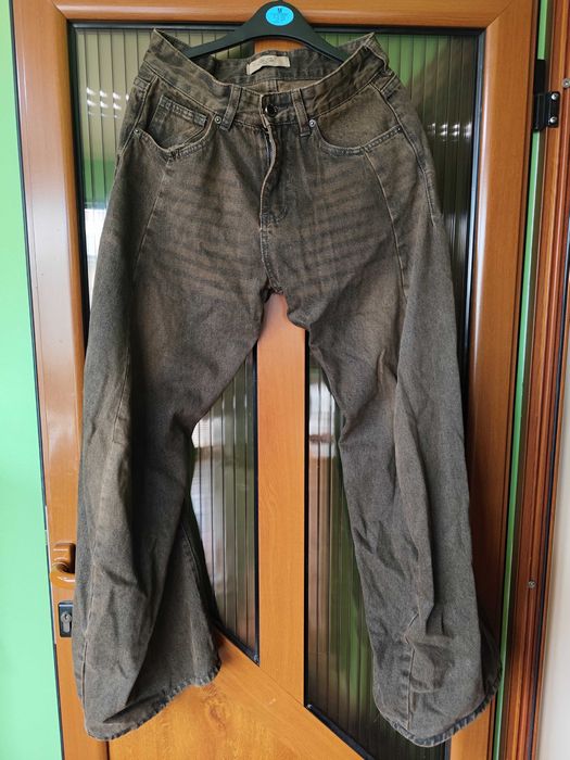 Кафеви дънки модел балон