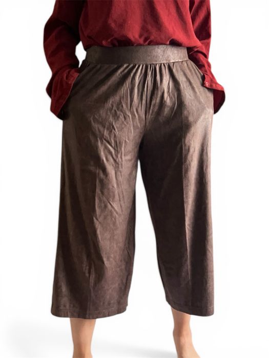 Pantaloni culottes maro largi