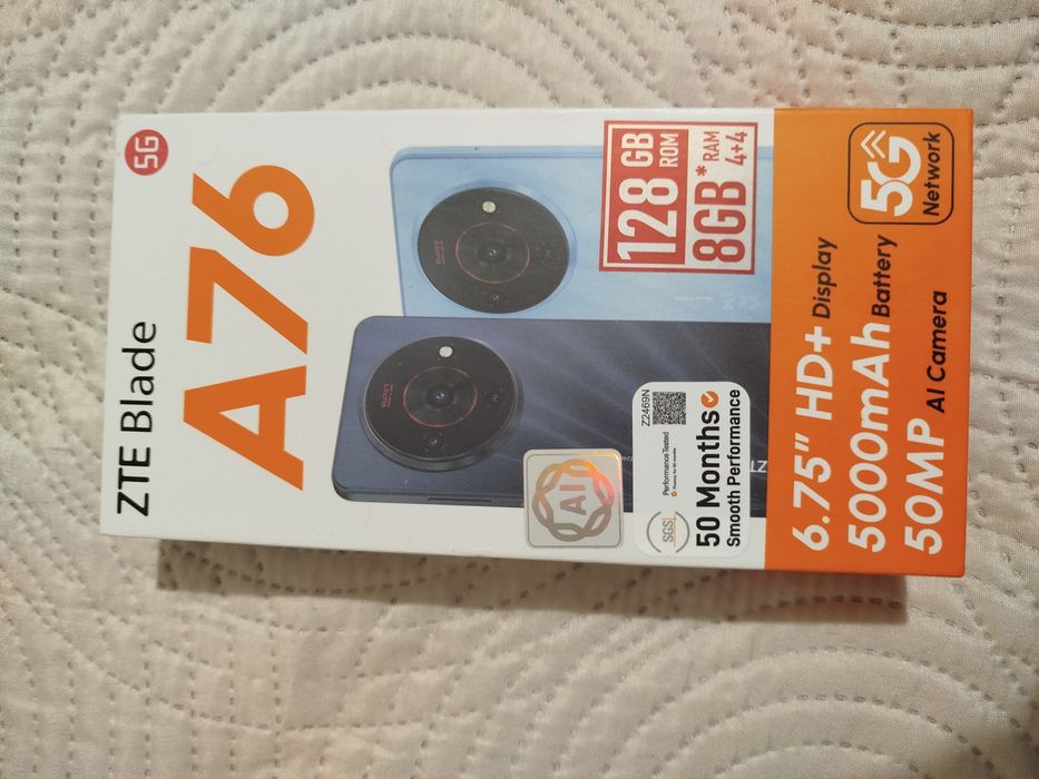 Чисто нов мобилен телефон ZTE Blade A76 5G