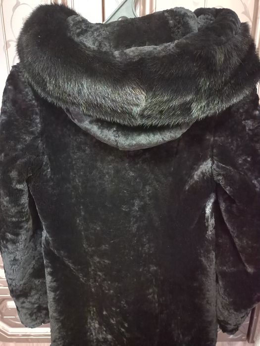 Шубка из стриженой цигейки и норки