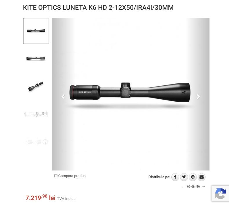 Lunetă KITE OPTICS  K6 2-12X50