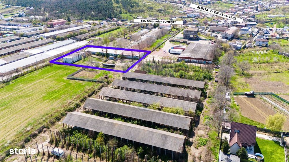 Teren Industrial 4,300mp și Hală 1000mp de Vânzare în Tomesti - Iași