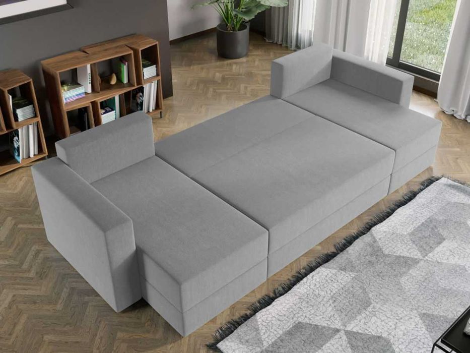 Coltar U Extensibil cu lada Alfa gri deschis - Transport Gratuit