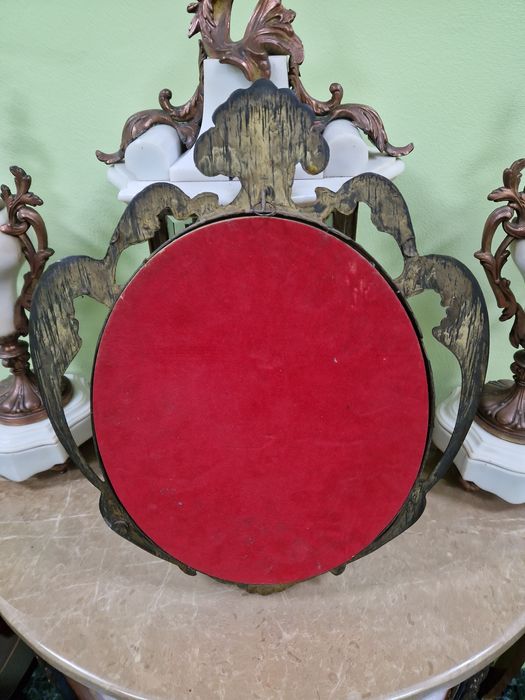 Прекрасно антикварно френско бронзово огледало