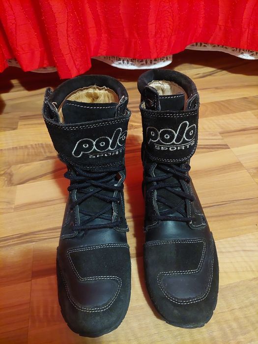 Ghete moto Polo,piele și piele intoarsa,mărime 41