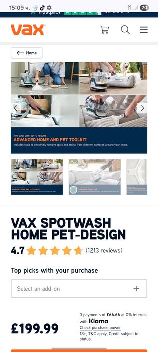 Уред за Почистване на Килими и Тапицерии  Vax SpotWash Home Duo Pet Edition