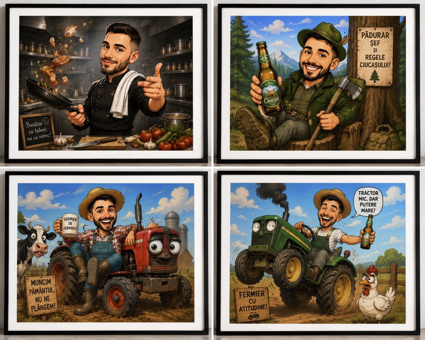 Tablouri Caricaturi la comandă făcute după placul tau ! Cadoul Perfect