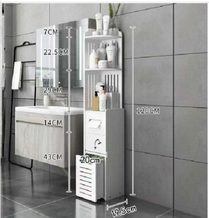 Шкаф-пенал, полка напольная для ванной комнаты