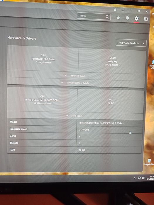 Calculator gaming i5 9600k
