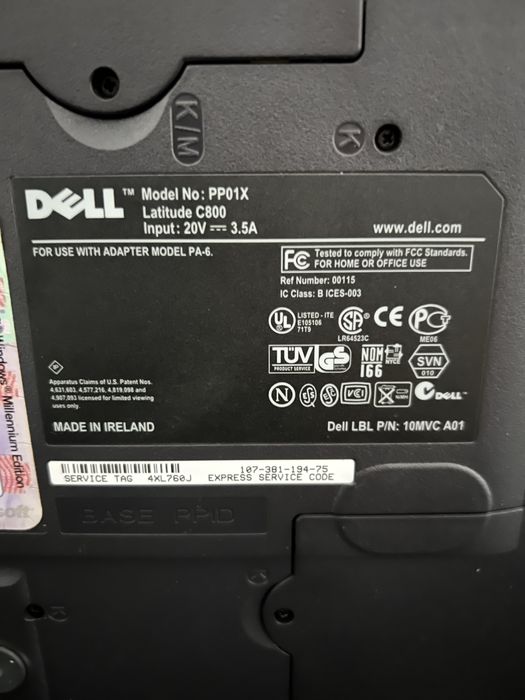Pentium 3 DELL Latitude C800 laptop retro