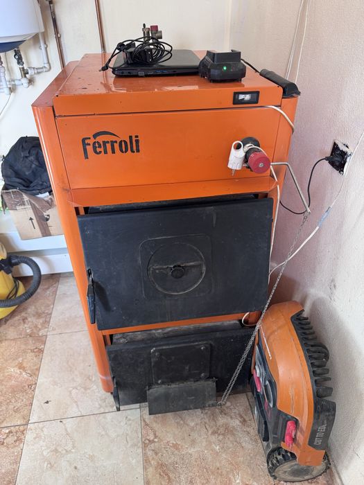 Centrala/Cazan lemne Ferroli 40kw din Oțel + mai multe accesorii