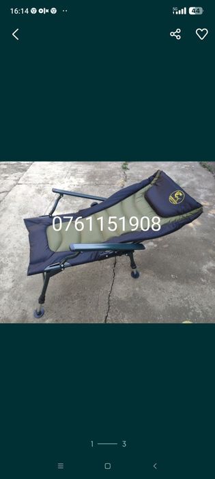 Scaun pat reglabil  cu cotiere pt. pescuitul la crapHYC029