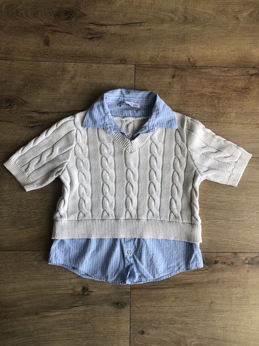 Zara зара блуза с къс ръкав