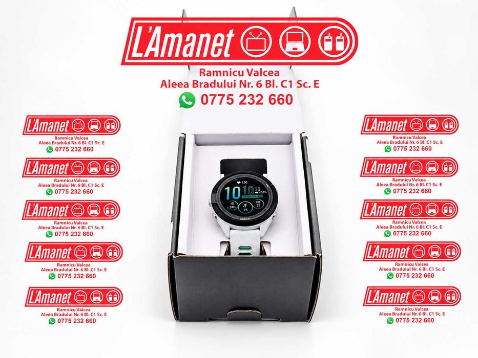 SmartWatch Garmin Forerunner 265S 42mm Stone White/Mint Green Impecabil Neactivat FullBox
