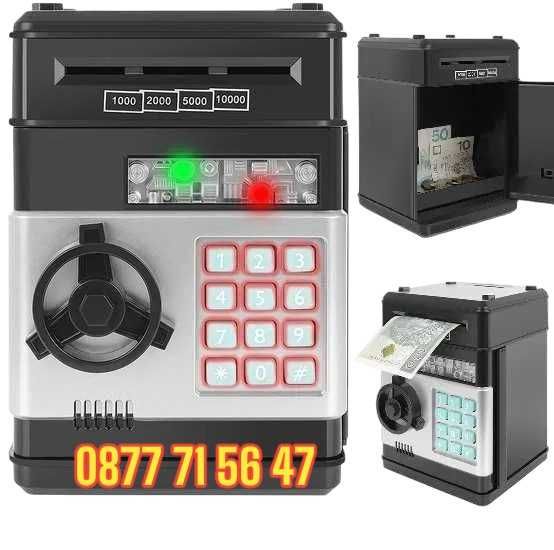 Детски Банкомат Касичка Музикална Парола Светлини Сейф Банкноти Монети