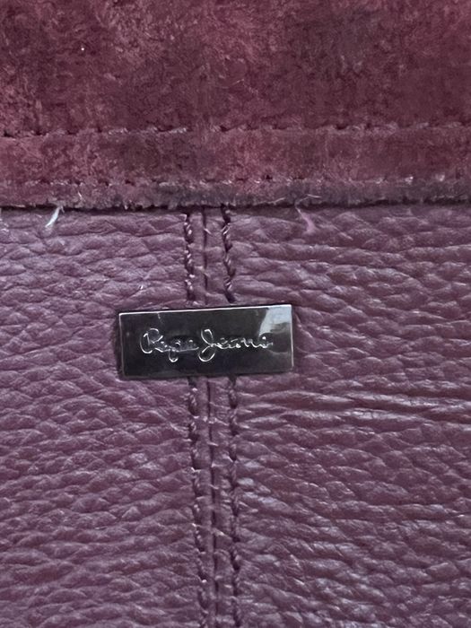 Кожена чанта Pepe Jeans -Бордо