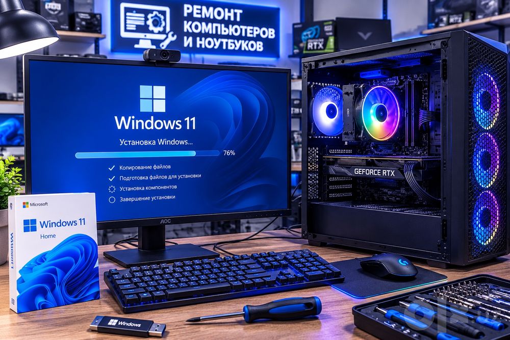24/7.Выезд мастера. Установка Windows. Ремонт компьютеров.