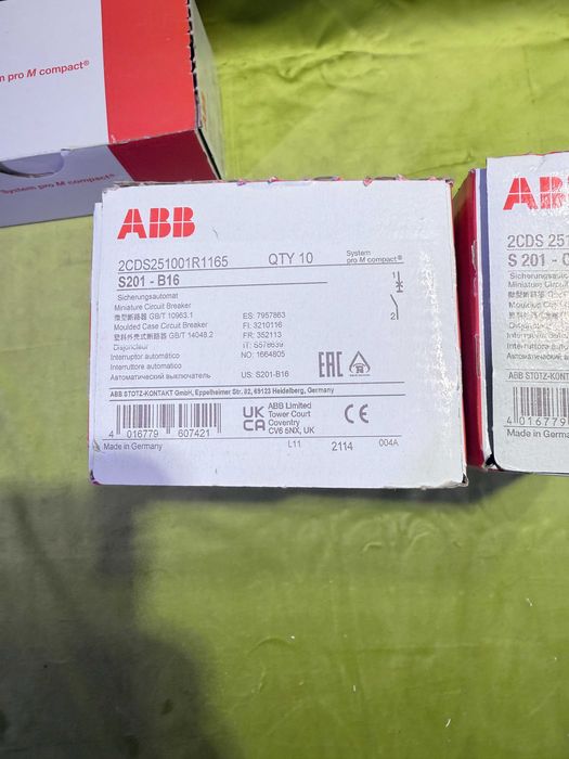 Lot 24 siguranțe automate ABB S201 B16 și C16 – 6 kA