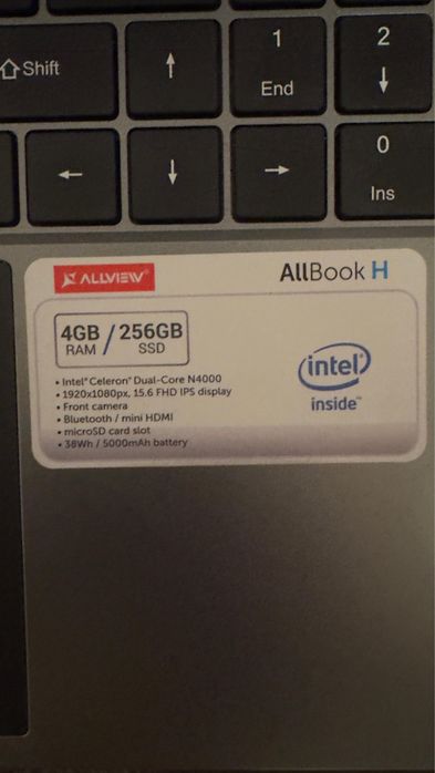 Laptop Allview AllBook H 15.6 SSD256 4GBram Intel Dual core