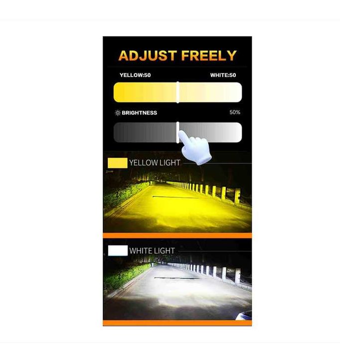 Set 2 Becuri LED H7 , 210W, 27.000LM, 3000k-6000k, Control App