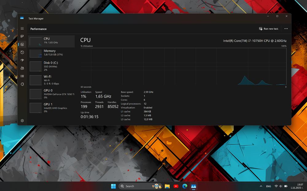 Лаптоп Dell XPS 15 9500 Intel i7, Nvidia 1650 Ti, 1TB NVMe, 16GB RAM