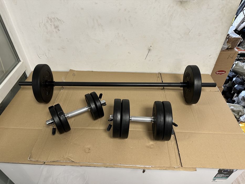 Pachet sala, gantere+haltera reglabile greutate 32 kg, noi,Germany
