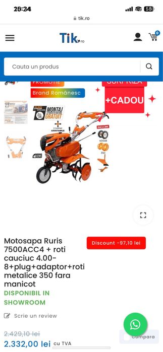 Motocultor Ruris 650 cc