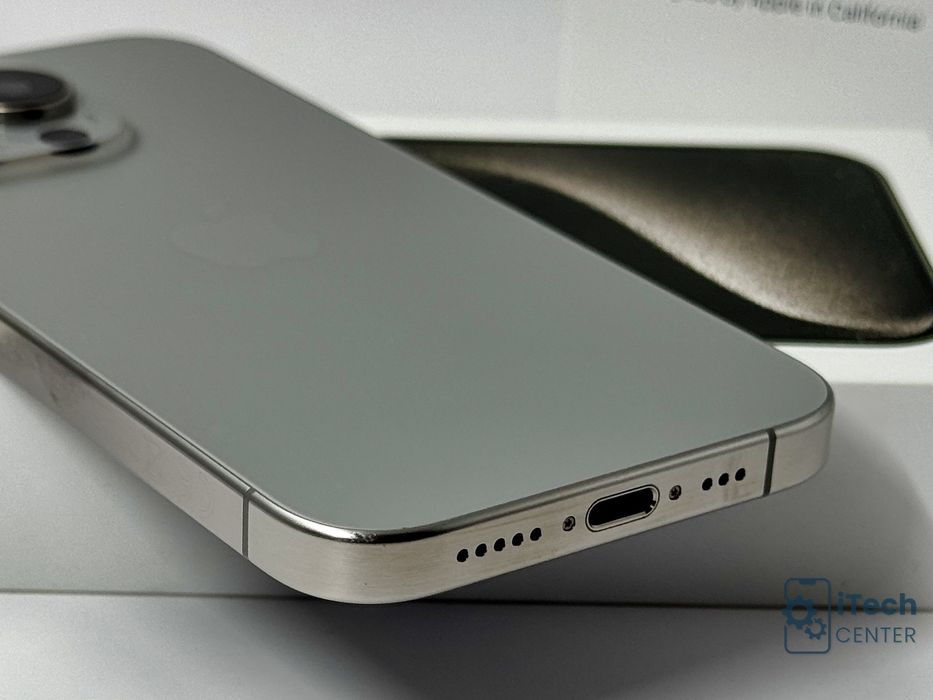 iPhone 15 Pro, 128GB, Natural Titanium, 100% батерия, ОТЛИЧЕН, 2г. ГАРАНЦИЯ!