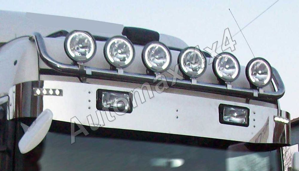 Bullbar, bara inox, suport proiectoare plafon Scania