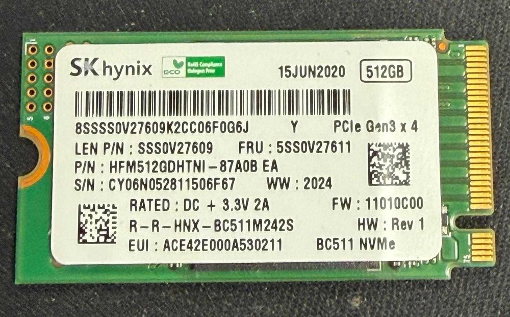 SSD Sk Hynix 512 Gb m.2 PCIe HFM512GDHNI- 87a0B