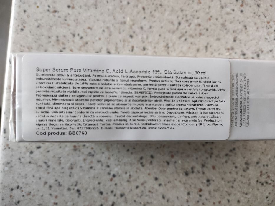 Vitamina C pura pentru ten 30ml - sigilat - expira iulie 2028