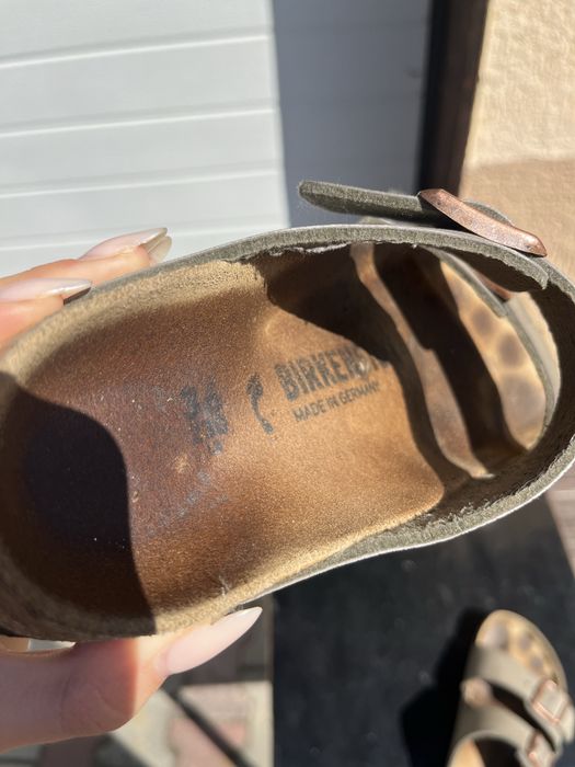 Papuci Birkenstock, mārimea 36, taupe gri, slim