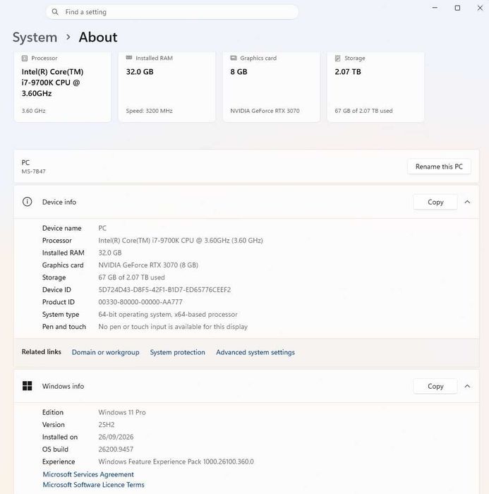 Гейминг PC i7-9700K / RTX 3070 Gaming X Trio / 32GB / NZXT Kraken X53
