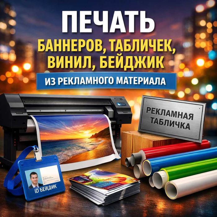 Астана — Баннеры, наклейки, Roll-up, X-banner, таблички, бейджики