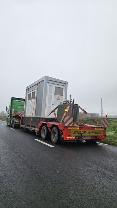 Transport Combina Tractor Utilaje Constructii Agabaritice Trailer
