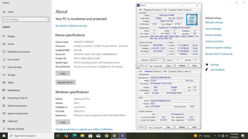 Procesor sk1151 I7 6700k