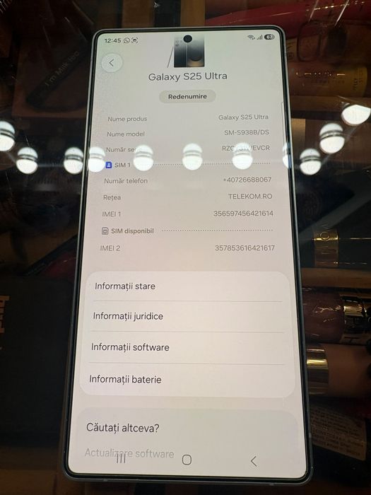 Vand samsung  s 25 ultra  ,512 gb