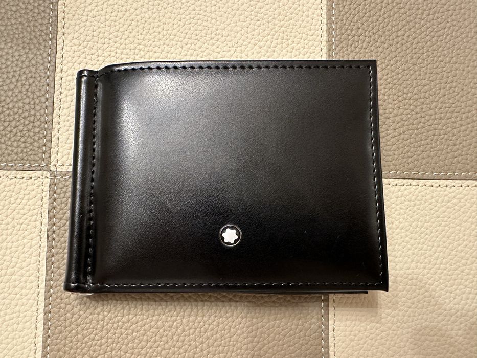 Мъжки портфейл Montblanc – естествена кожа, черен