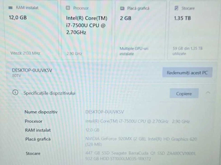 Lenovo IdeaPad 310 i7-7500U, 12 GB RAM, SSD 480 GB + HDD 1 TB, Full HD, GeForce