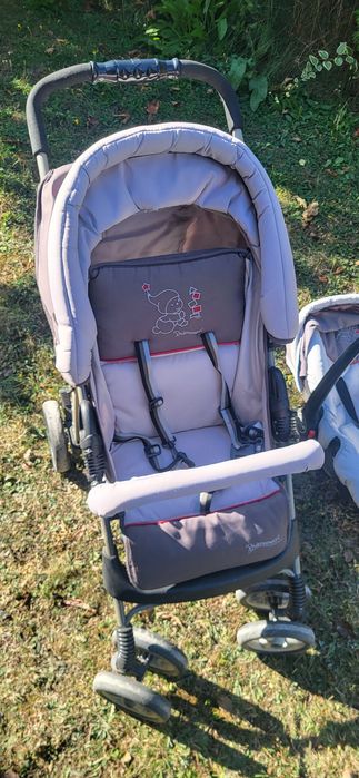 Детска количка + столче за кола+портбебе+зимен чувал+дъждобран