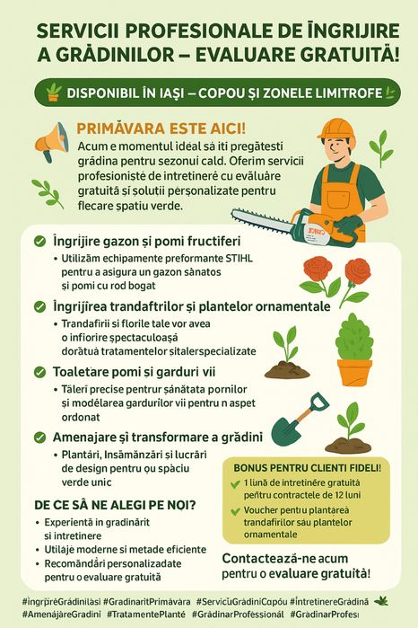 Îngrijire Profesională Grădini în Iași – Evaluare Gratuită!