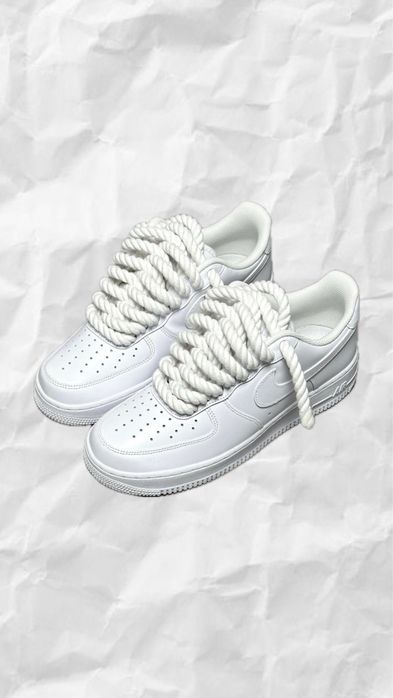 air force big laces ropes white