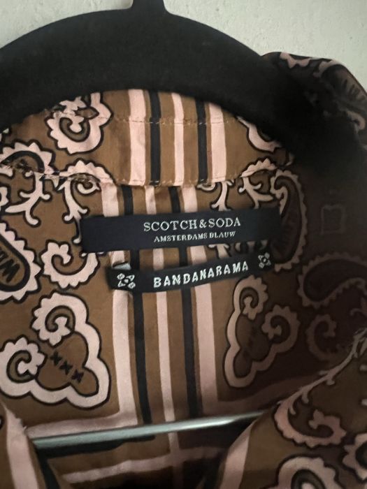 Maison scotch риза в кафяво и розово