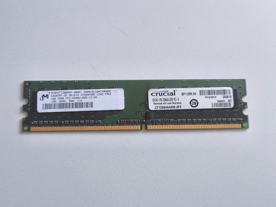 Crucial ddr2, 1gb, 800 Mhz