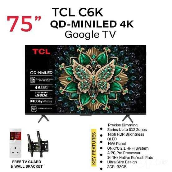 Телевизор TCL 75/85 C6K Премиум QD-Mini LED прошивка доставка бесплатн