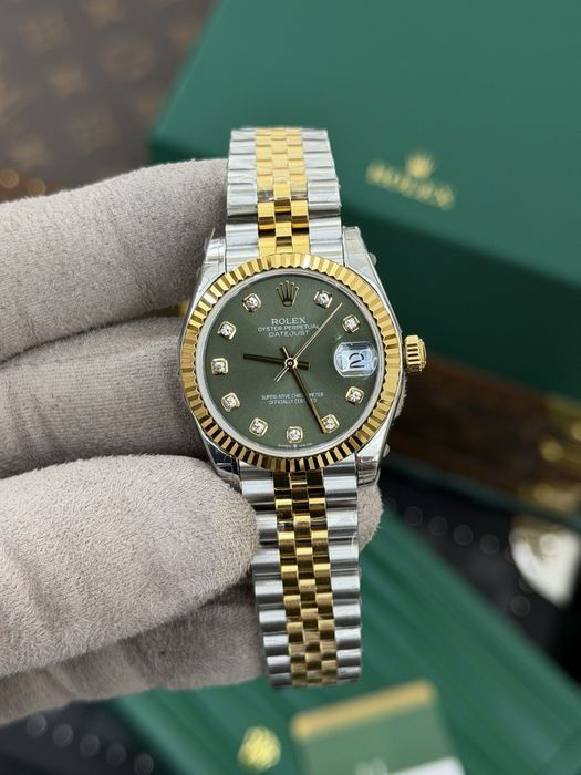 Rolex Date-Just 31 Olive Green Diamond Dial