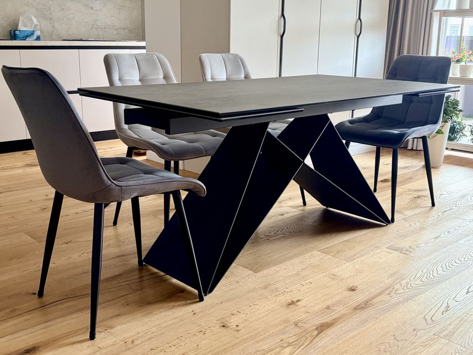 Masa extensibila blat ceramica si sticla securizata (160-240cm)